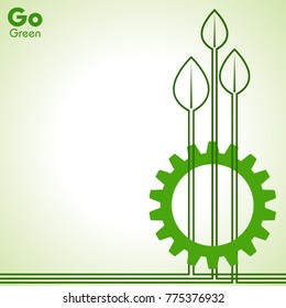 Save Nature and go green concept with eco gear stock vector