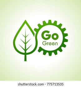 Save Nature and go green concept with eco gear stock vector
