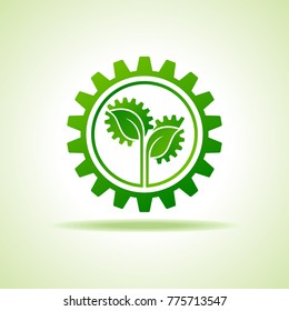 Save Nature and go green concept with eco gear stock vector