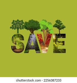 Save Nature go green vector
