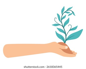 Save Nature Hand Holding Tree