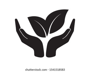 Guardar icono de naturaleza, diseño plano en blanco y negro