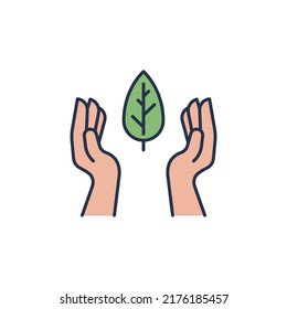 Save nature icon. Nature conservation. High quality coloured vector illustration.