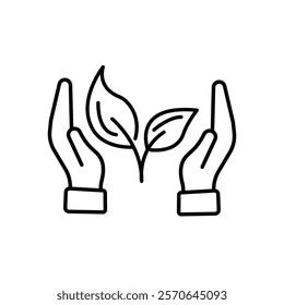 Save The Nature Icon icon. Editable flat stroke vector icon.
