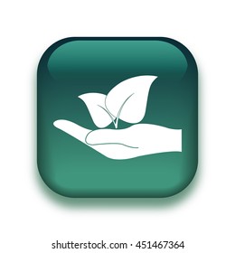 save nature icon - glossy vector button