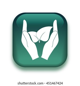 save nature icon - glossy vector button