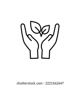 Guardar icono de naturaleza aislado en segundo plano. Símbolo ambiental moderno, simple, vector, icono para el diseño de sitios web, aplicación móvil