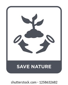 save nature icon vector on white background, save nature trendy filled icons from Nature collection, save nature simple element illustration