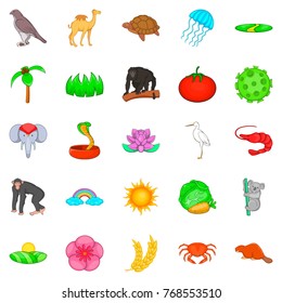 Save nature icons set. Cartoon set of 25 save nature vector icons for web isolated on white background