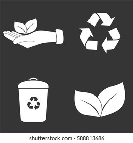Save nature icons set isolated on  gray