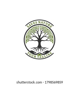 the save nature logo which contains a message to always protect nature so that the balance of nature is not damaged and extinct