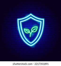 Save Nature Neon Sign. Vector Illustration of Nature Safe Symbol.