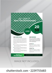 Speichern Sie die Natur Speichern Sie den Planeten Flyer-Vorlage für Umwelt