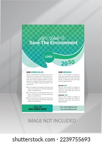 Save the Nature Save the planet flyer template for Environment