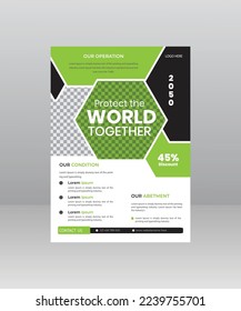 Save the Nature Save the planet flyer template for Environment