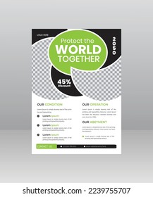 Save the Nature Save the planet flyer template for Environment