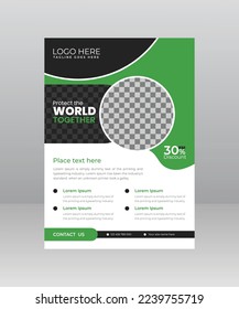 Save the Nature Save the planet flyer template for Environment