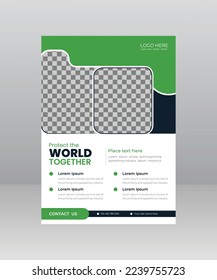 Save the Nature Save the planet flyer template for Environment