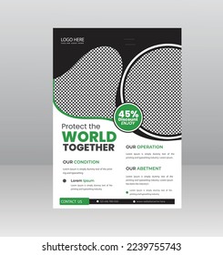 Save the Nature Save the planet flyer template for Environment