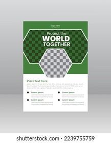 Save the Nature Save the planet flyer template for Environment