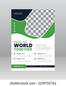 Save the Nature Save the planet flyer template for Environment