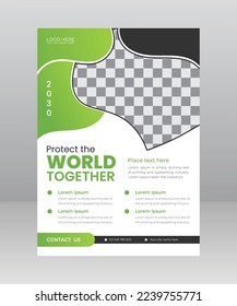 Save the Nature Save the planet flyer template for Environment