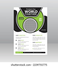 Save the Nature Save the planet flyer template for Environment