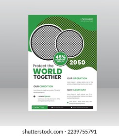 Speichern Sie die Natur Speichern Sie den Planeten Flyer-Vorlage für Umwelt