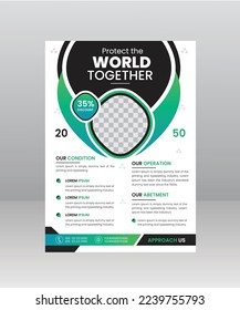 Save the Nature Save the planet flyer template for Environment