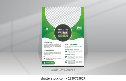 Guardar la naturaleza Guardar la plantilla de volante del planeta para el medio ambiente