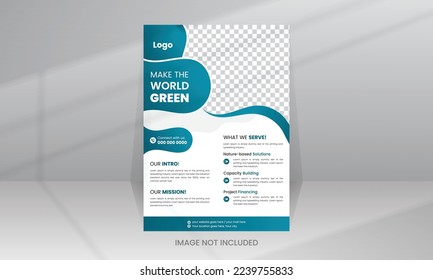 Speichern Sie die Natur Speichern Sie den Planeten Flyer-Vorlage für Umwelt