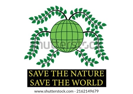 Save the nature save the planet.Vector illustration environmental banner.