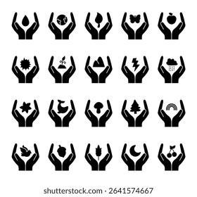Save nature protection set drop, water, planet, earth, leaf, tree, butterfly, apple, sun, sprout, mountain, lightning, cloud, flower, whale, mushroom, spruce, rainbow, dove