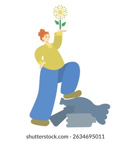 Save nature: say no to plastics and save the planet. The concept of environmental conservation