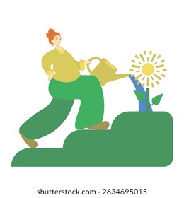 Save nature: say no to plastics and save the planet. The concept of environmental conservation
