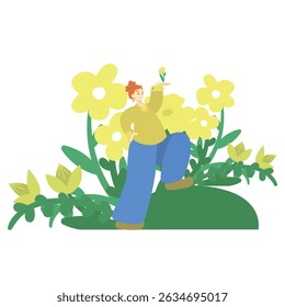 Save nature: say no to plastics and save the planet. The concept of environmental conservation