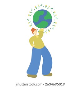 Save nature: say no to plastics and save the planet. The concept of environmental conservation