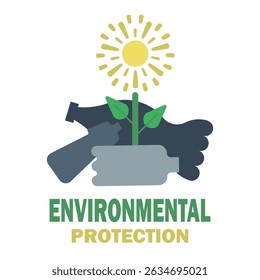 Save nature: say no to plastics and save the planet. The concept of environmental conservation