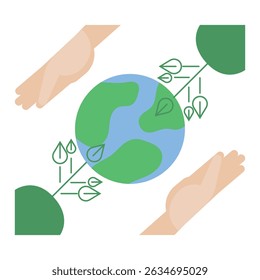 Save nature: say no to plastics and save the planet. The concept of environmental conservation