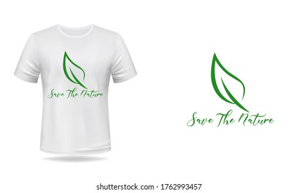 Save the nature t-shirt design vector template 