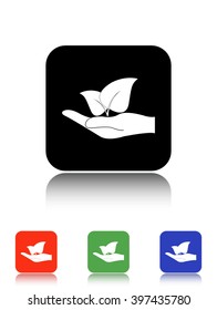save nature vector icon - black and colored buttons