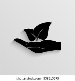 Save nature vector icon with  shadow