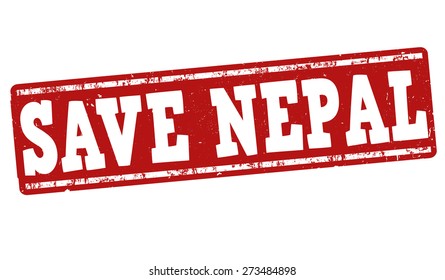 Save Nepal grunge rubber stamp on white background, vector illustration