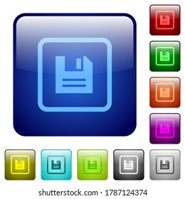 Save object icons in rounded square color glossy button set