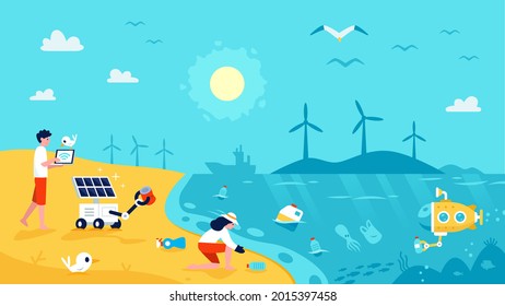 Guardar la ilustración Ocean, archivo en capas, vector 100%, relación 16:9 (1920x1080px)
