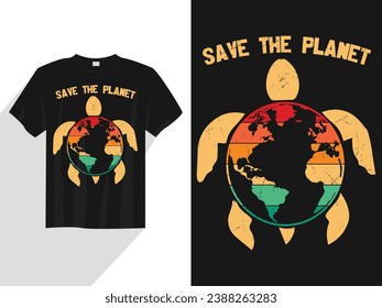 Salvar el diseño de camisetas sobre el océano y el río y el medio ambiente
