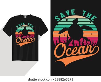 Save the ocean and river sea and planet environment t-shirt design gift