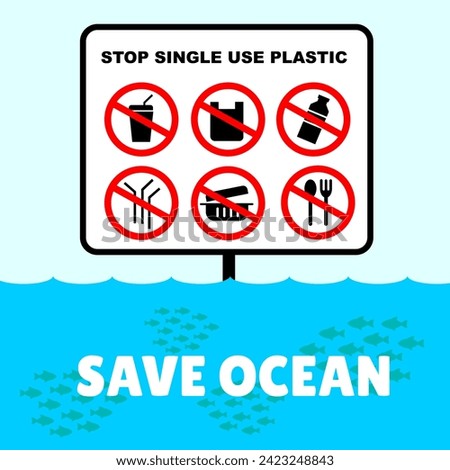 save ocean stop single use plastic with various element set