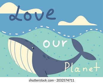 save the ocean, whale in the sea