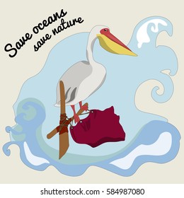 Save oceans, save nature illustration.